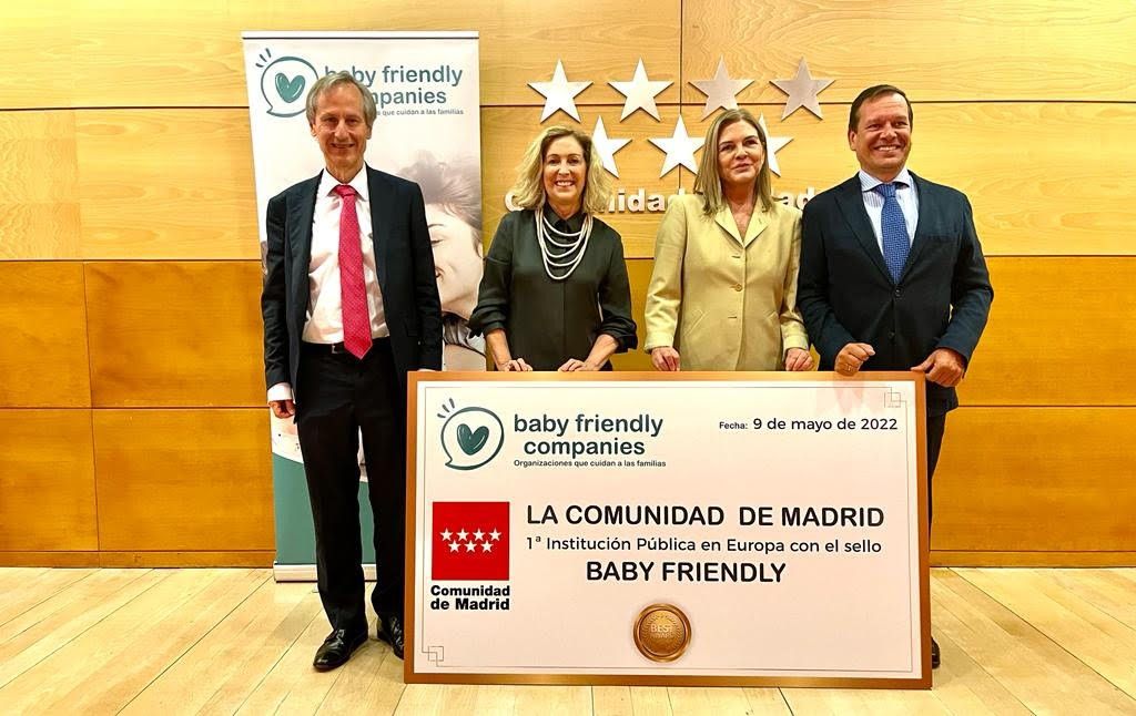 La Comunidad Autónoma de Madrid obtiene el sello de organización "Baby Friendly" como 1ª Institución Pública Europea en tener esta distinción