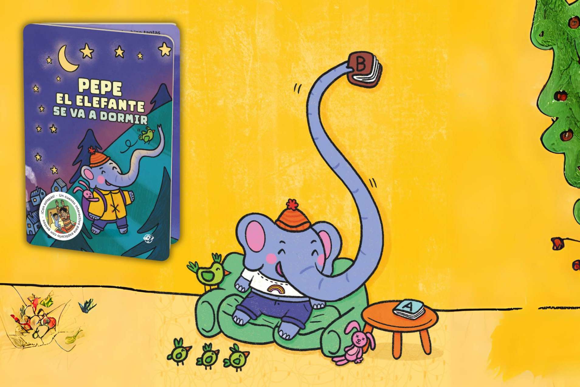 Llega a las librerías 'Pepe el elefante se va a dormir', un nuevo concepto de libro interactivo para niños de 2 a 4 años