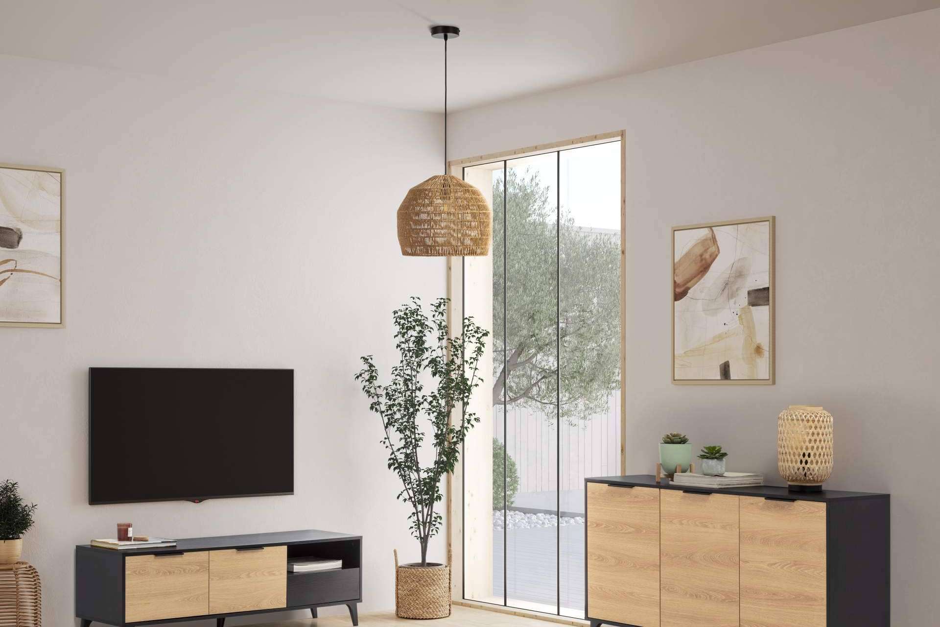 Las lámparas de techo de ratán y bambú ganan protagonismo en el catálogo de Top Mueble