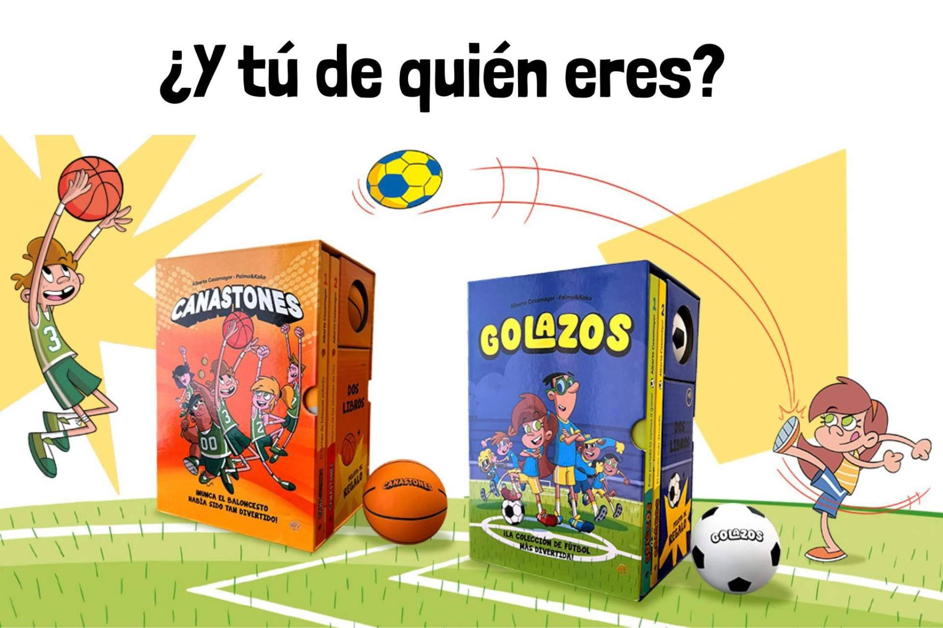 Diversión a lo grande; los estuches de Golazos y Canastones con libros y minipelota de regalo