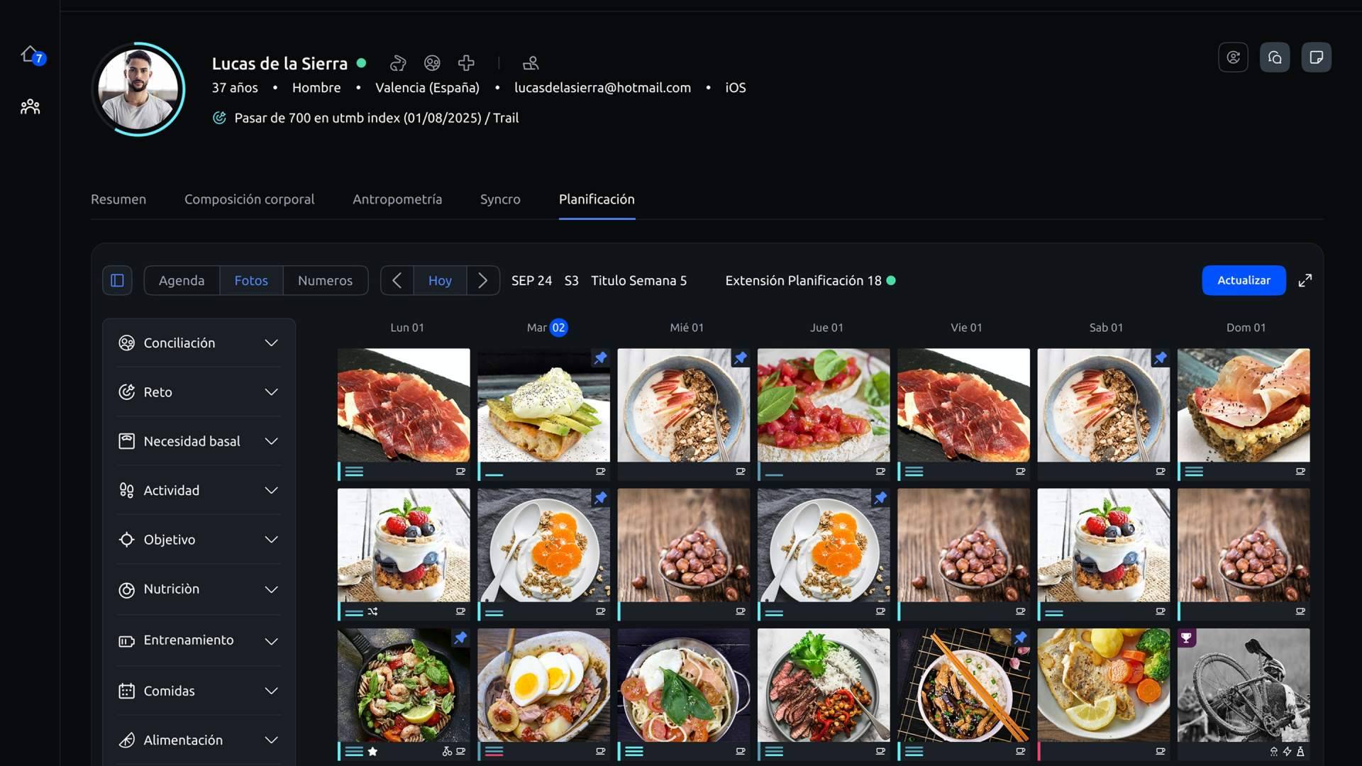 Cada vez más nutricionistas dan el salto a softwares que integran datos de salud y entrenamiento