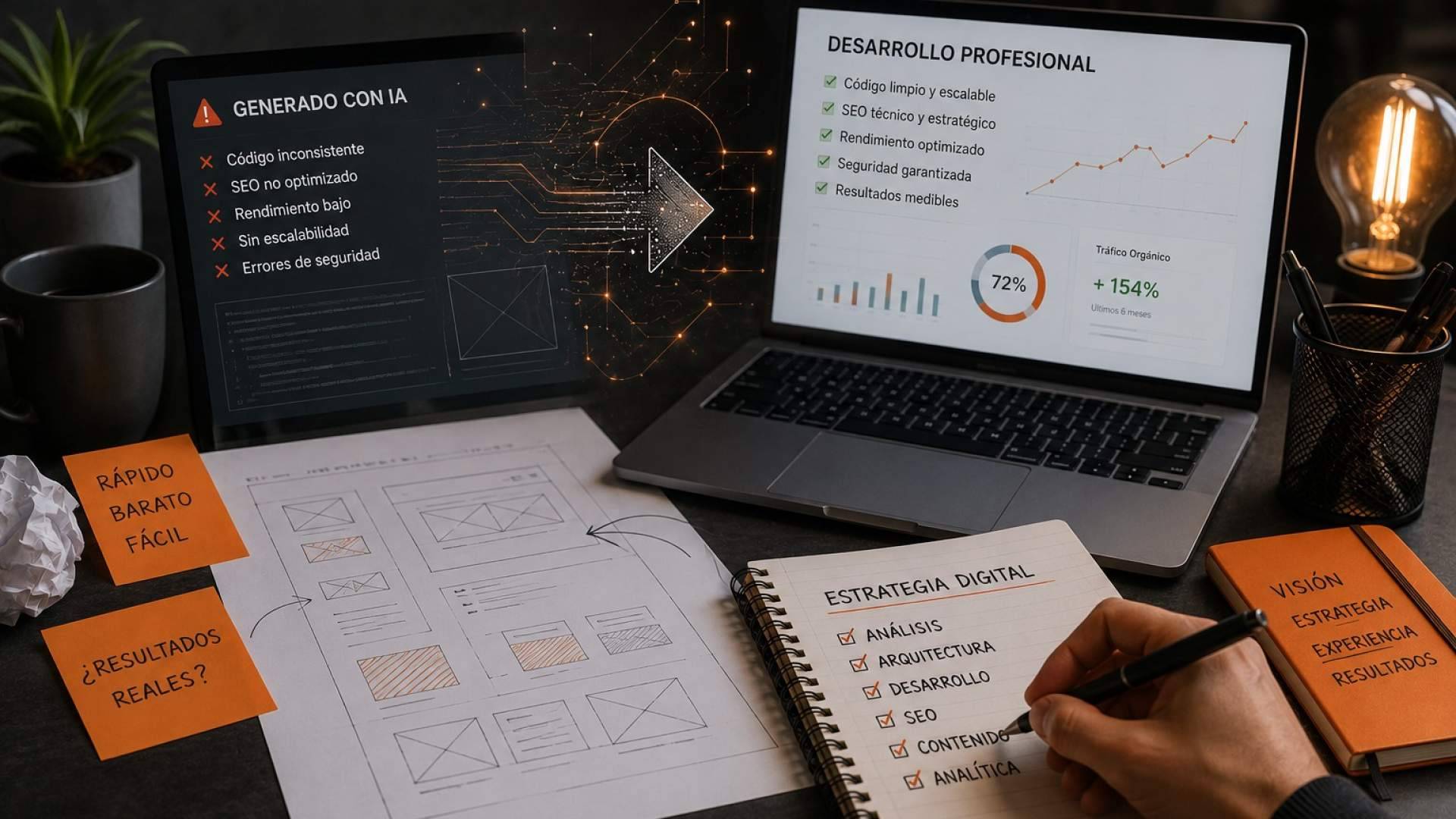 La burbuja de la IA en el desarrollo de apps, webs y posicionamiento; Proyectos que acaban en manos de profesionales